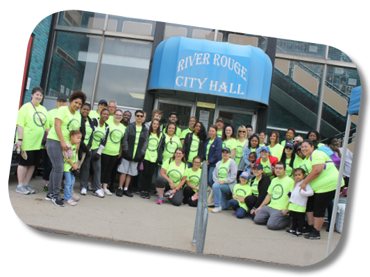 Team Members volunteering at the River Rouge Clean-Up Day